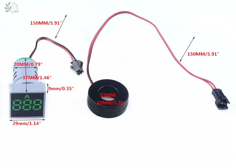 22 мм AC20-500V 0-100A цифровой светодиодный вольтметр измеритель напряжения лампочка-индикатор Амперметр измеритель тока тестер Датчик авто автомобиль