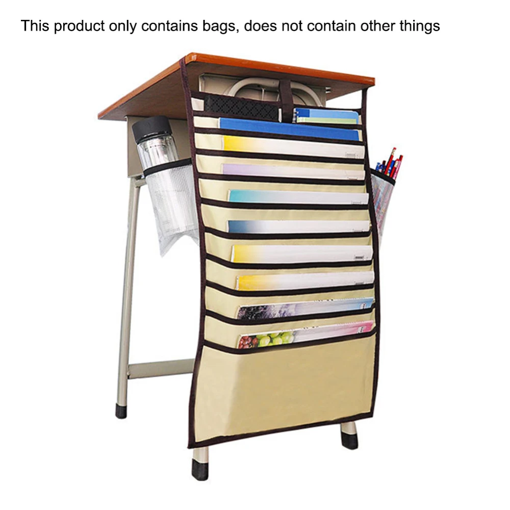 

1 PC Stationery Hanging Holder Book Bag Adjustable Multifunctional Study Book Storage Bags Desk Pocket Organizer Desk Pillow Bag