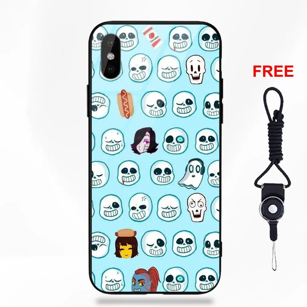 Дизайнерская игра Undertale Sans плакат для huawei Honor 7X P20 Lite mate 10 Pro для Galaxy S8 S9 Plus Redmi 5 Note 5A 6 стеклянный чехол - Цвет: as picture