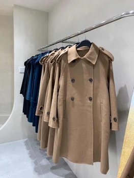 

New Winter Coat Women Oversize Fashion Cashmere Wool Outerwear Female Long Thickening Warm Woolen Overcoat Womens Trench Coats