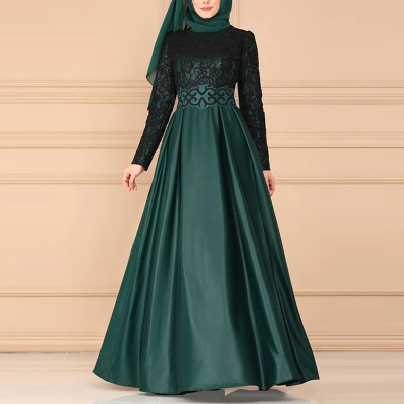 MISSJOY мусульманское женское Платье абайя кружевное винтажное арабское кимоно Jubah Дубай элегантная Исламская одежда Femme Robe S-5XL Платье