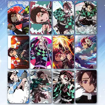 

10PCS Anime Demon Slayer: Agatsuma Zenitsu Kamado Nezuko Tanjirou DIY Crystal Card Sticker LOMO Card Stationery Stickers