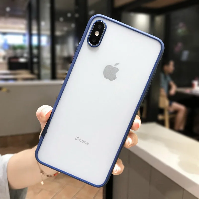 Прозрачный Силиконовый противоударный бампер чехол для iPhone X XS XR XS Max 8 7 6 6S Plus матовый прозрачный защитный чехол - Цвет: T4