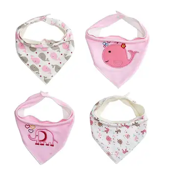 

4 Pcs/lot Baby Bibs&Burp Clothes Girl Boy Newborn Accessories 100% Cotton Lovely Infant Baby Gifts