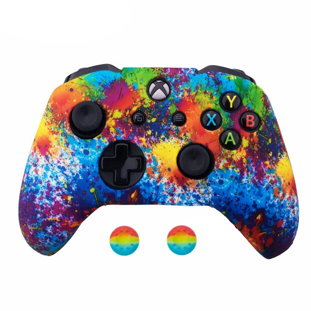 painting Силиконовый защитный чехол ZOMTOP для Xbox One X S, защитный чехол для контроллера, камуфляжный чехол с принтом для переноса воды - Цвет: painting