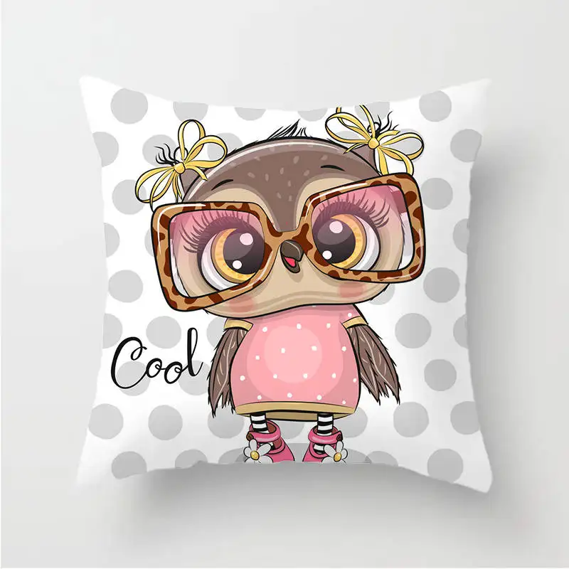 Owl Decoration Cushion Cover Polyester Throw Pillow Case Cover Decoration Pillowcases Decorative Pillows Cover TP136 - Цвет: TP13626