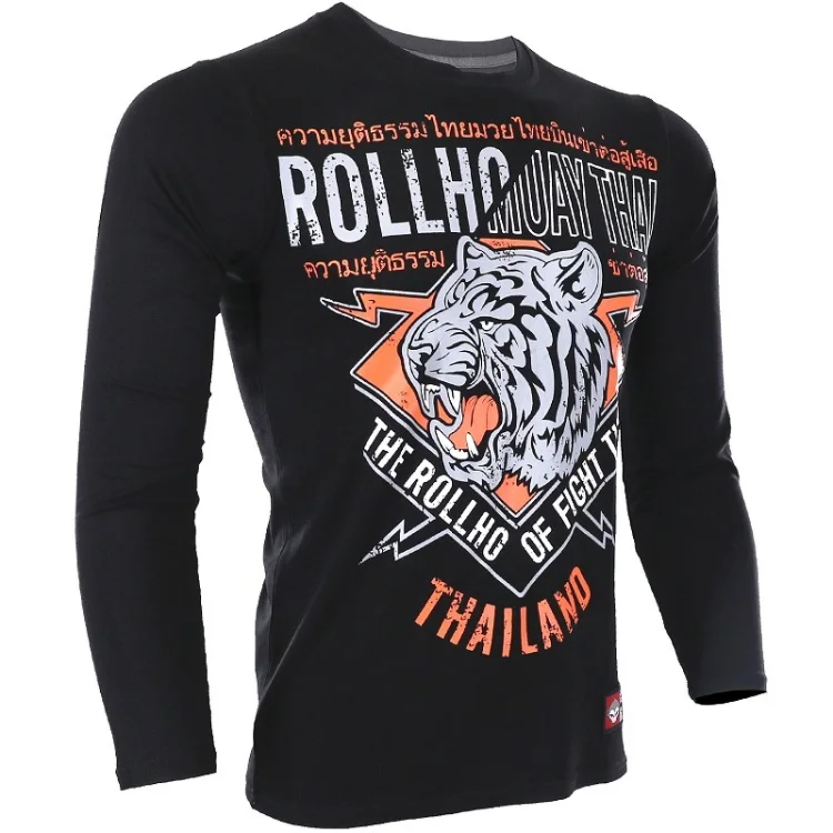 Фитнес Спортивный костюм MMA борьба рубашки с длинным рукавом футболки мужские боевые трикотажные изделия Тайгер Муай Тай беговые бои Тай боксерские шорты