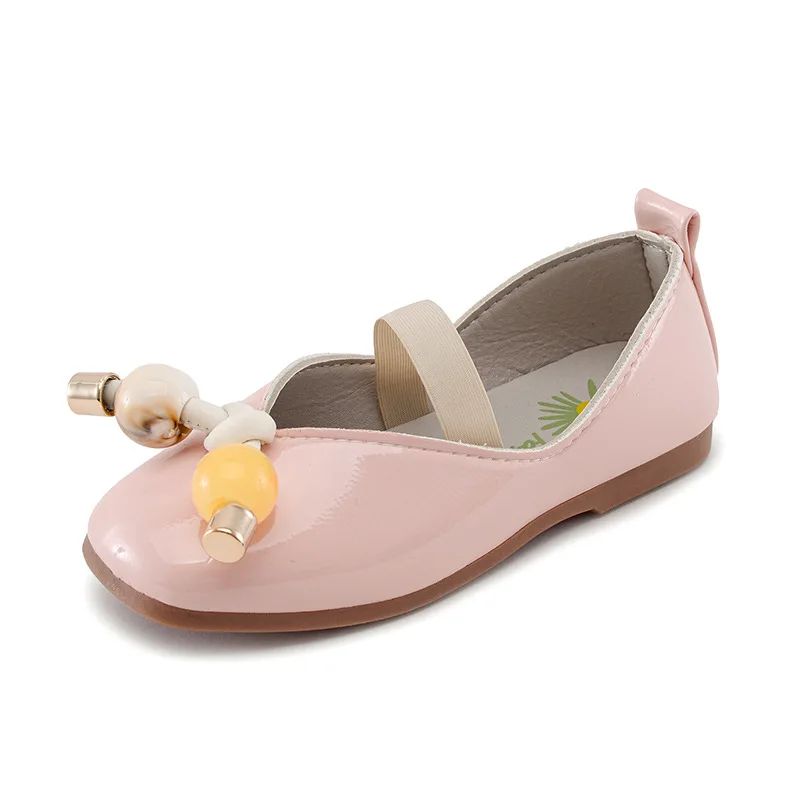 

Children's Flats Girls Shoes Kids Chic Leather Shoes Shallow With Elastic Band Cute Sweet Knot 2020 Early Autumn Brand New 26-36