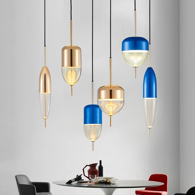 

Modern simple colorful glass pendant light E27 4 color led hanging lamp/droplight for dinning bar restaurant deco light fixture