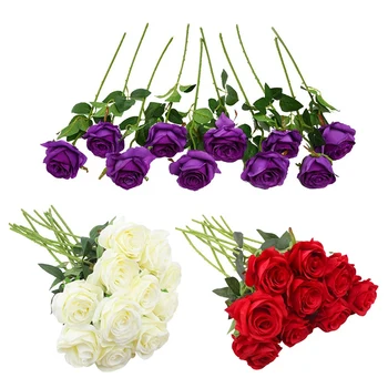 

Artificial Rose Flowers Silk Flower Fake Rose Bouquets Arrangment for Home Party Wedding Garden Decor,10Pcs