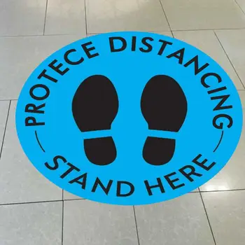 

New Public PROTECE DISTANCING Floor Signs Stickers Keep 6 Feet Away Waterproof Safety Floor Signage For Entrances Checkout Lines