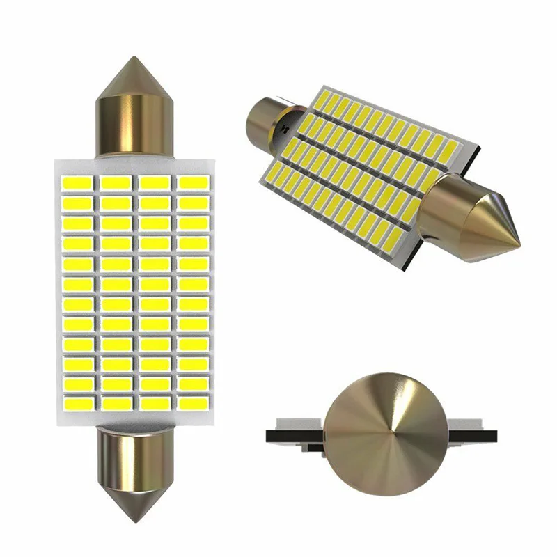 4pcs 3014-48SMD 2122 2142 578 576 560 569 Car LED White Light Bulb DC 12V 42mm