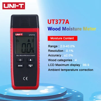 

UNI-T UNIT UT377A Digital Wood Moisture Meter Hygrometer Humidity Tester for Paper Plywood Wooden Materials LCD Backlight UNI T