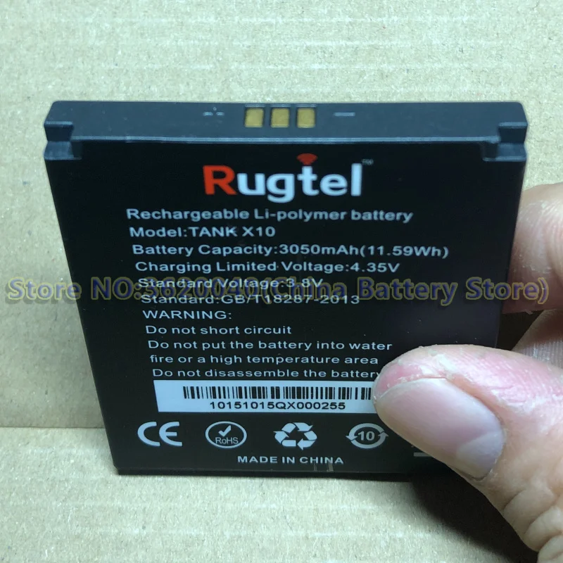 GND 3,8 V 3050 mAh/11.59Wh сменная батарея Rugtel RANK X10 для смартфона Rugtel RANK X10, литий-ионная батарея, литий-полимерная батарея