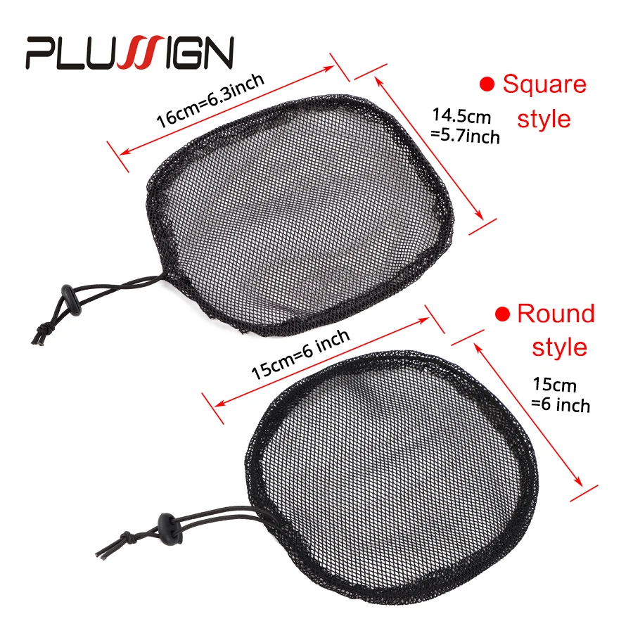 Plussign 5Pcs/Lot Hair Nets For Making Afro Hair Bun Adjustable Strap Ponytail Net Black Hairnet For Bun Two Styles Top Quality