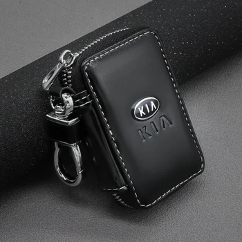

Leather Key Wallets Zipper Car Key Holders Buckle Key Case Housekeeper Holder For KIA rio ceed sportage sorento k2 k3 k4 k5 k6