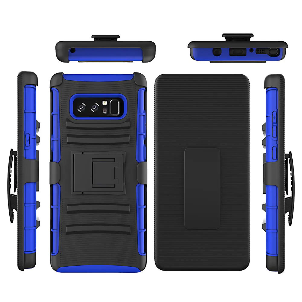 For Samsung Galaxy Note 8 S8 Active J7 2018 J3 Three-in-one silicone running back clip sliding cover bracket mobile phone case |