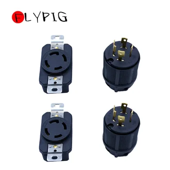 

FLYPIG 2Set Hot 4 Pin NEMA L14-30 Generator RV AC 125V-250V 30A Plug & Socket Male & Female Receptacle Set