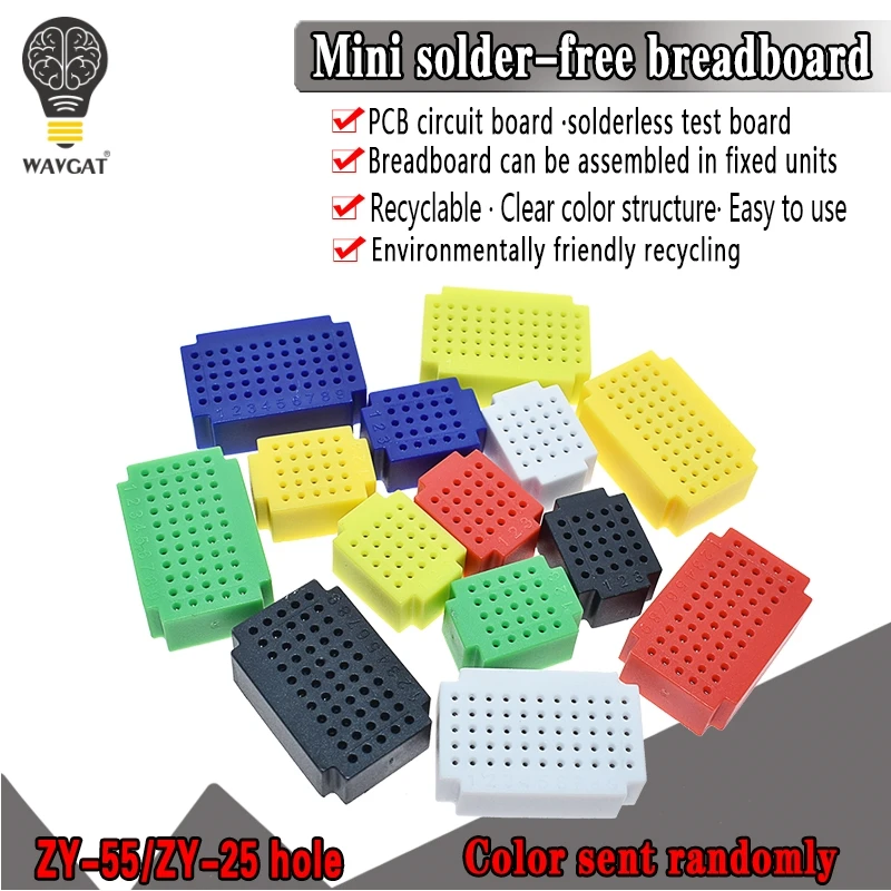 

ZY-25 Points Solderless PCB Breadboard Mini Universal Test Protoboard DIY kit Bread Board for arduino lego