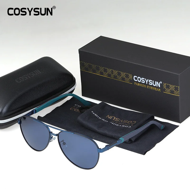 COSYSUN  New Pilot Style Polarized Sunglasses men's sunglasses HD polarized driving drivers glasses tide