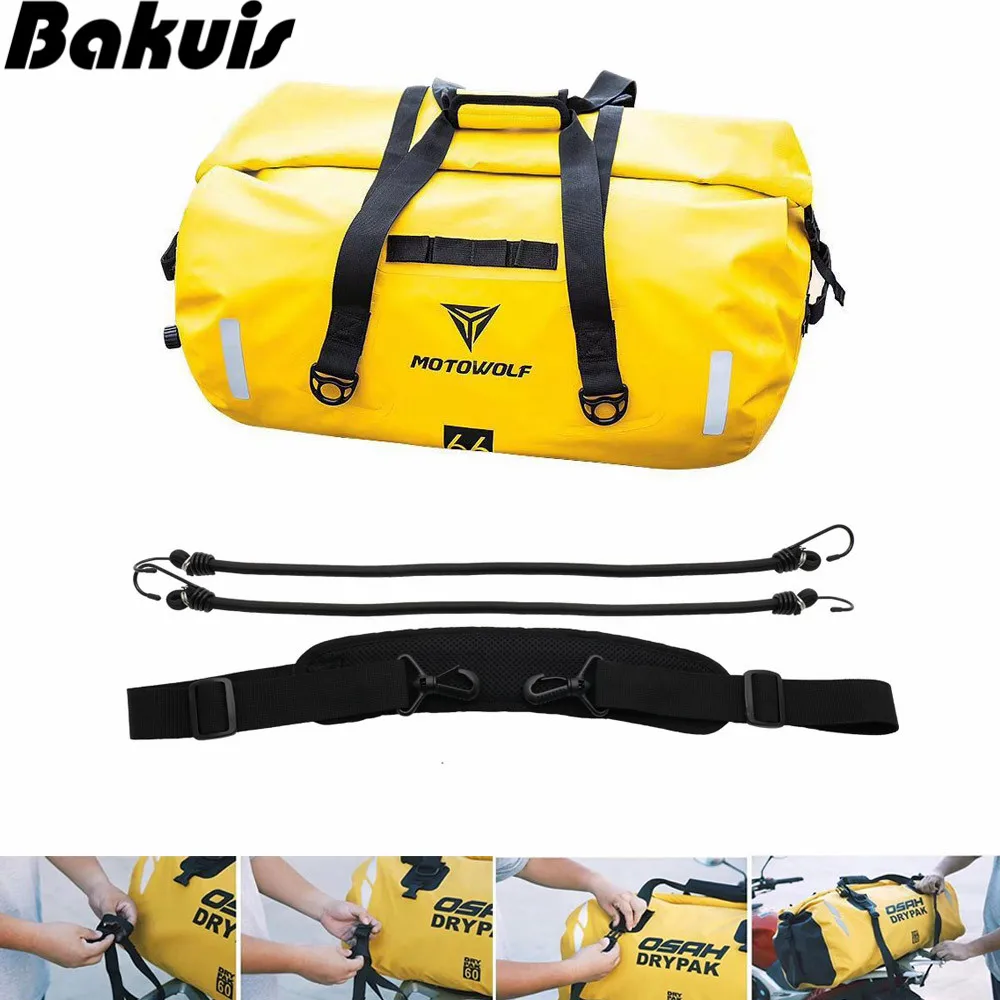 

Motorcycle Back Seat Bag Waterproof Plastic Tail Bag Travel Handbag Luggage Bag Large Capacity 40L 66L 90L Rear Seat Tote