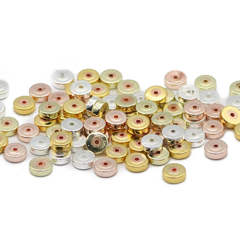 Charm Hematite Natural Stone Rose Gold Color Flat Round COINS Loose Spacer Beads For Jewelry Making Diy Accessories 3/4/6/8mm