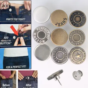 2pcs bouton Jean Snap Fastener Metal Pants Buttons for Clothing Perfect Fit Adjust pin Button Increase Reduce Waist 17mm Sewing 1