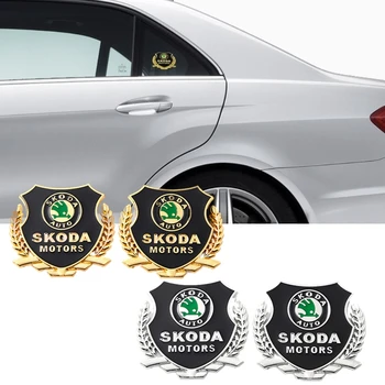 

For Skoda Yeti Kamiq Superb 2 Rapid Kodiaq Fabia 2 Octivia A5 A7 Karoq Citigo Vision S Exterior Car Decoration Metal Sticker