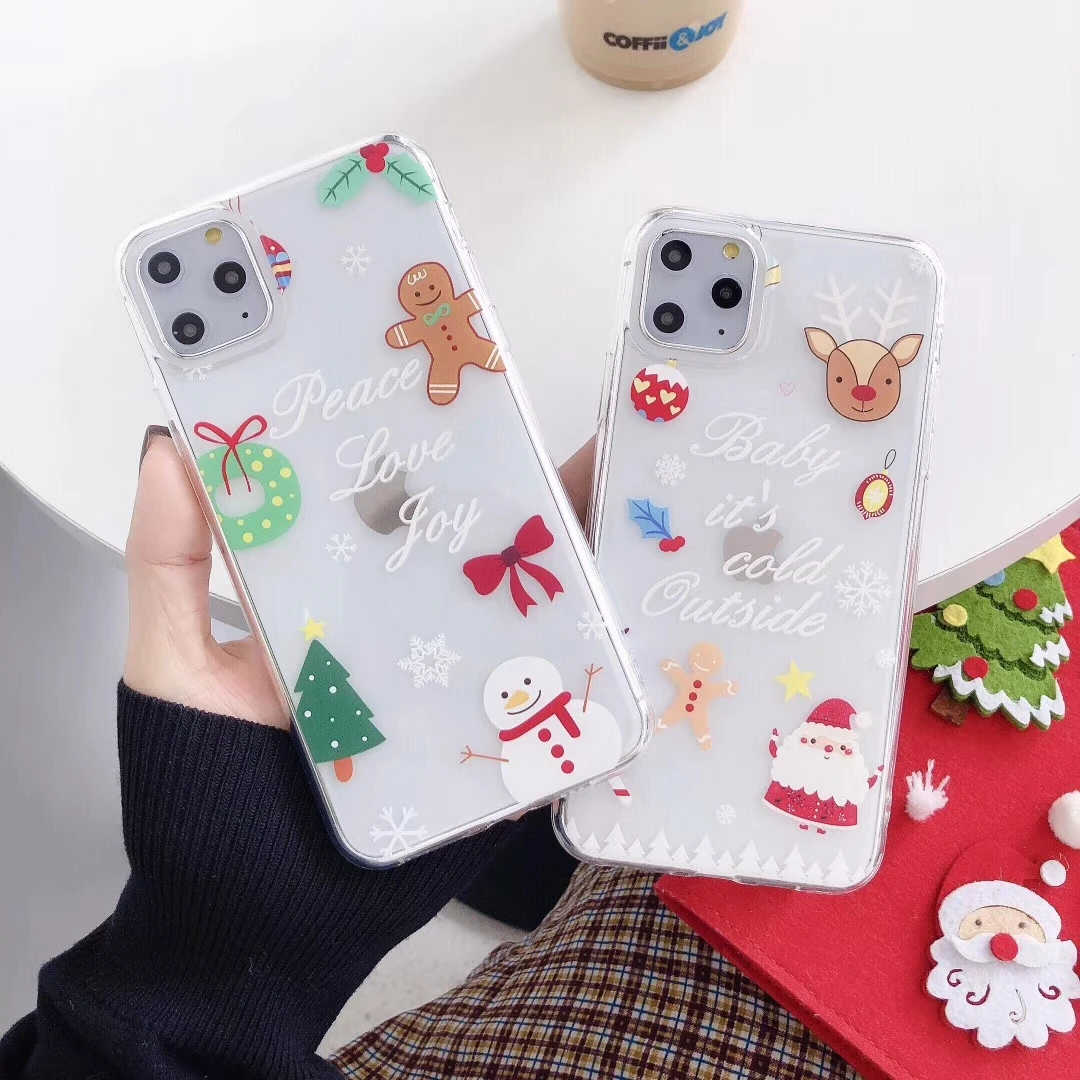 Веселый Чехол для телефона с рождественским рисунком IPhone11 Pro XR XS Max 6 6S 7 8Plus