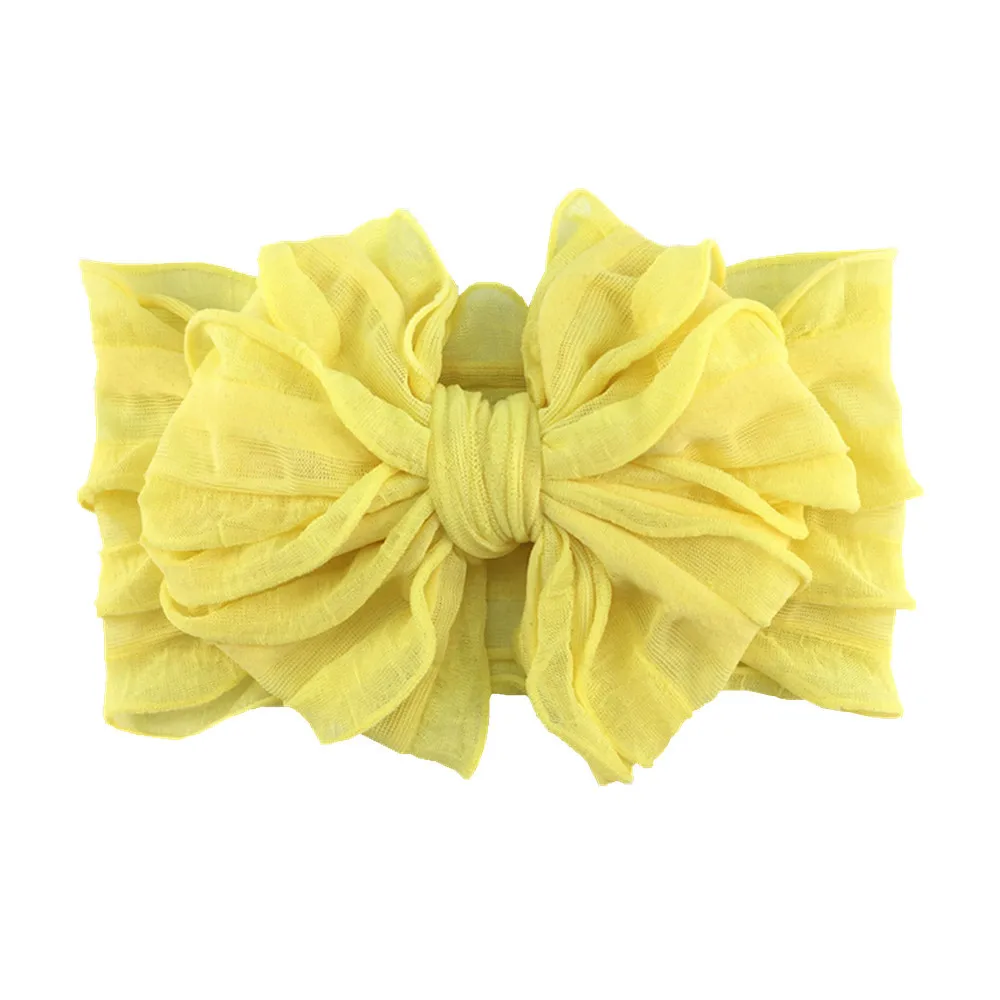 Oversize Lace Bow Baby Headband Wide Soft Flower Silk Hairband for Girl Headwear Children Bow Knot Turban Newbor Infant Headwrap baby stroller accessories