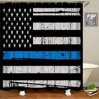 

Flag pattern bathroom home decoration waterproof shower curtain polyester fabric shower curtain curtain