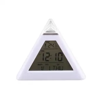 

Colorful LCD Alarm Digital Alarm Clock LED Mirror Clock Multifunction Snooze Display Time Night LCD Light Table Desktop