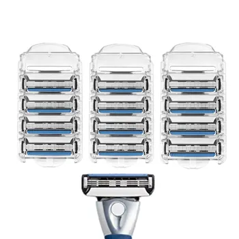 

Men's 3 Blade Razor System Mens Machine for Shaving Razors Razor Handle with 4/8/12/16 Replacement Cartridges