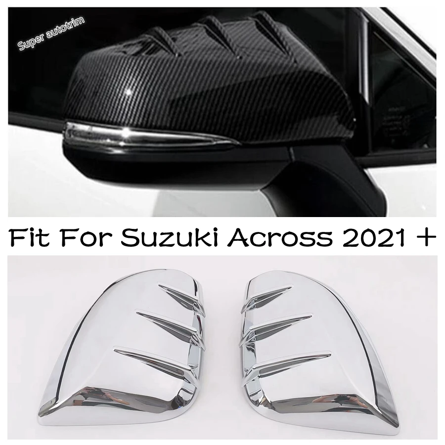 2Pcs ABS Chromed Side Door Rear View Mirror Protector Shell Cover Trim