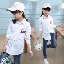 Детская одежда для девочек; Новинка года; сезон весна; рубашка в Корейском стиле для девочек; модная блузка с длинными рукавами для девочек