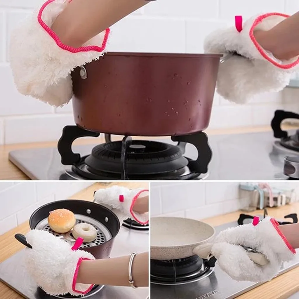 1 шт. перчатки для мытья посуды из бамбукового волокна с антипригарным маслом, щетка для мытья посуды, перчатки для мытья посуды, кухонные перчатки guantes limpieza largos