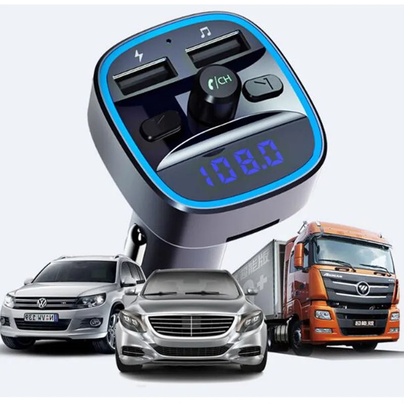 Автомобильный Mp3 музыкальный плеер Bluetooth 5,0 ресивер FM-передатчик двойной зарядное устройство USB U диск и TF карта Lossless музыкальный плеер