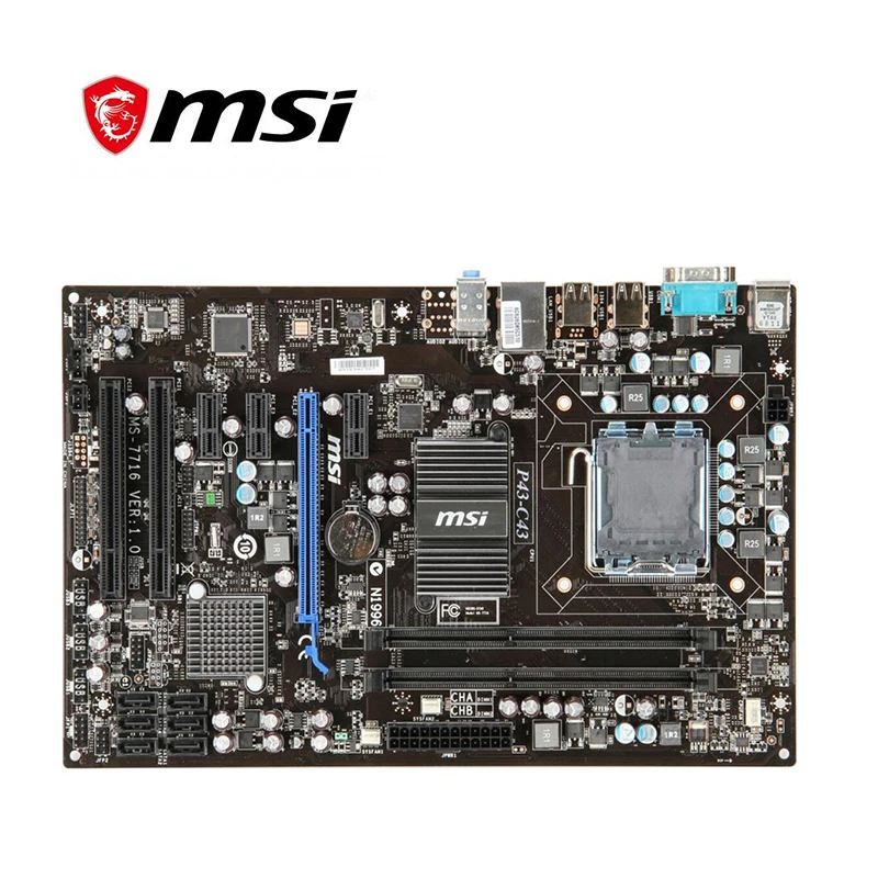 Для материнской платы MSI P43-C43 LGA 775 DDR2 для Intel P43 настольная материнская плата SATA