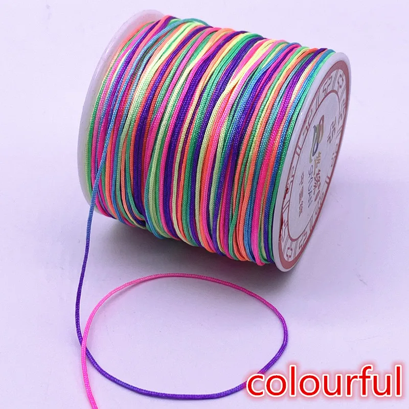 Nylon Cord 10Meters/lot 0.4-1.5mm Colourful Chinese Knot Macrame Bracelet Braided String DIY Tassels Beading Thread
