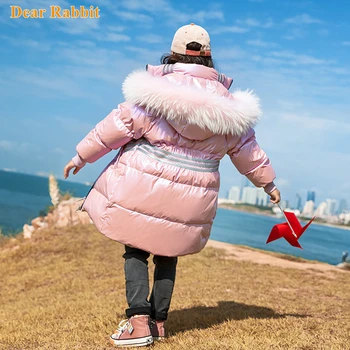 

2020 winter down jacket for boys coats girl clothes children's waterproof clothing thicken outerwear parka real fur kids 5-14 y