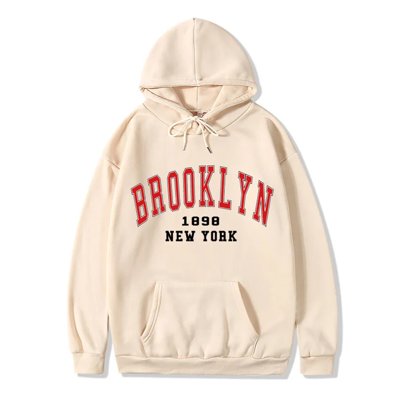 Мужская/Женская толстовка с принтом Нью-Йорка Kpop Brooklyn 1898 Корейская Свободная
