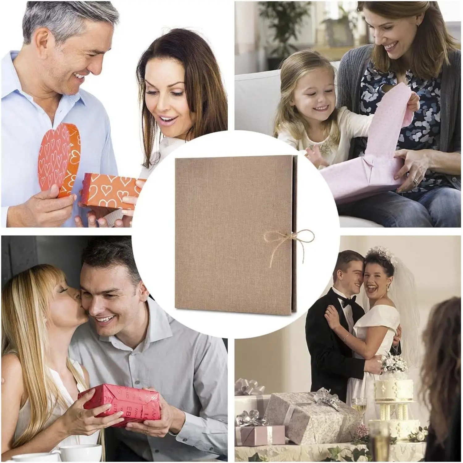 Linen Refillable Scrap Book Photo Album Scrapbook Black Pages Memory Record Family Warm Moments Wedding | Дом и сад