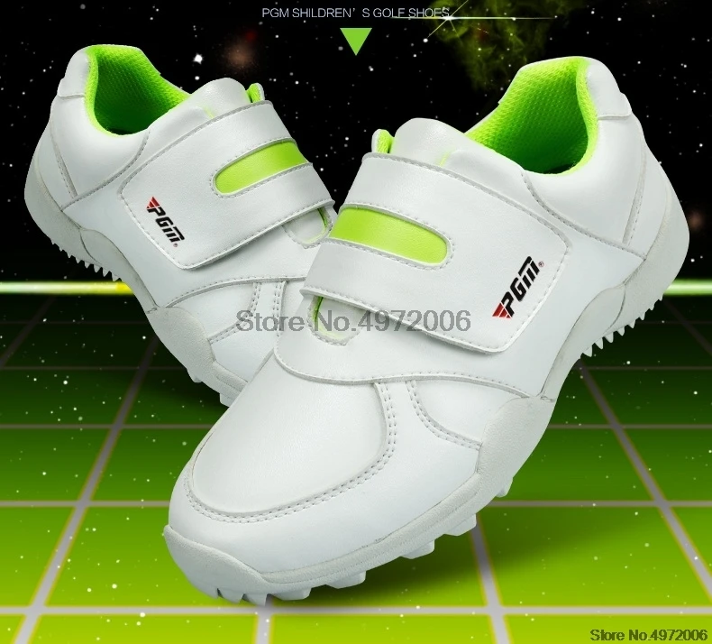 Pgm обувь для гольфа для мальчиков нескользящие легкие спортивные кроссовки для девочек-подростков дышащие кроссовки на липучке AA20176