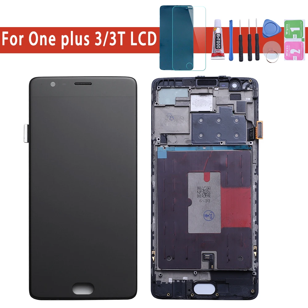 Oneplus 3T ЖК дисплей с сенсорным экраном 100% новый FHD 5 &quotдигитайзер сборка замена