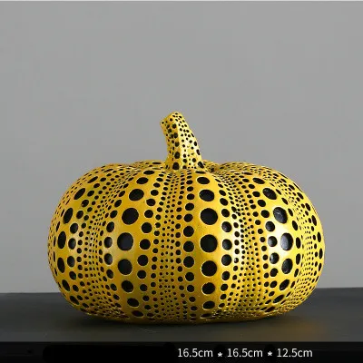 C 16.5X16.5X12.5CM Yayoi Kusama желтое лицо черная волна точка Груша Тыква моделирование фрукты смолы декор дома абстракция предметы мебели X3471 - Цвет: C 16.5X16.5X12.5CM
