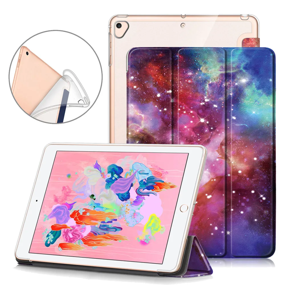 

Slim Funda iPad Air 2 Air 1 Case, Soft Silicone Back Cover, Adjustable Stand Case for iPad 9.7 2018/2017 Tablet Case