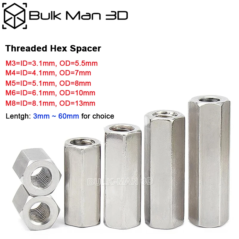 20pcs/Lot M3/M4/M5/M6/M8 Aluminium Threaded Hex Spacers Hexagon Hex
