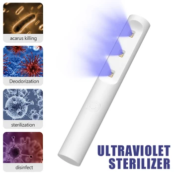 

2020 new small handheld LED ultraviolet sterilizer uvc efficient and safe odor-free anti-virus lamp stick handheld sterilization