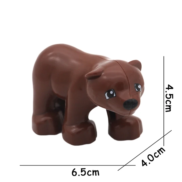 Big Size Building Blocks Animal Accessories Farm Figures Pig Rabbit Chicken Duck Dog Cat Bird horse Cow Sheep DIY Toys Gifts Brown Bear cub