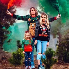 Рождественский свитер с принтом Санта-Клауса рождественские Толстовки для папы, мамы, детей, трех человек одинаковые комплекты для семьи